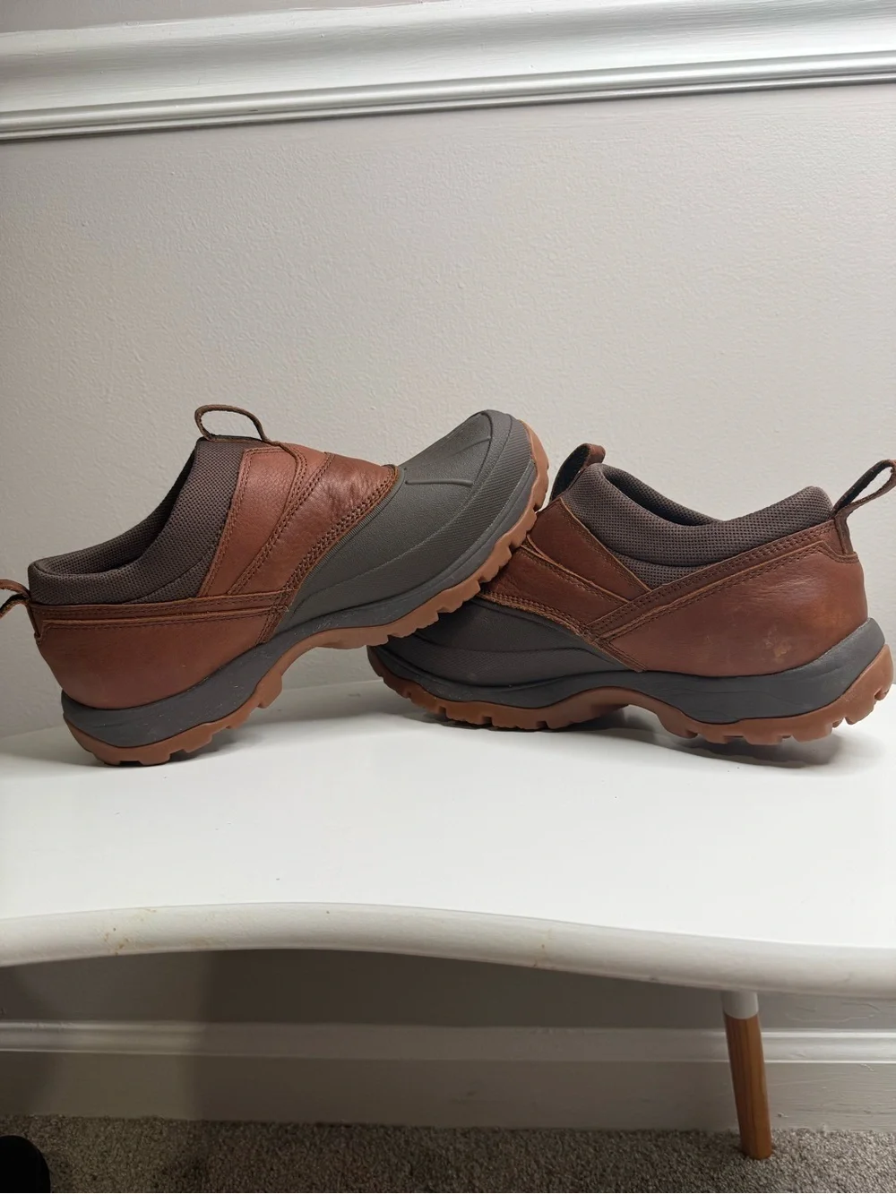L.L. Bean Brown and Dark Gray Waterproof Slip-On Storm Chaser Boots